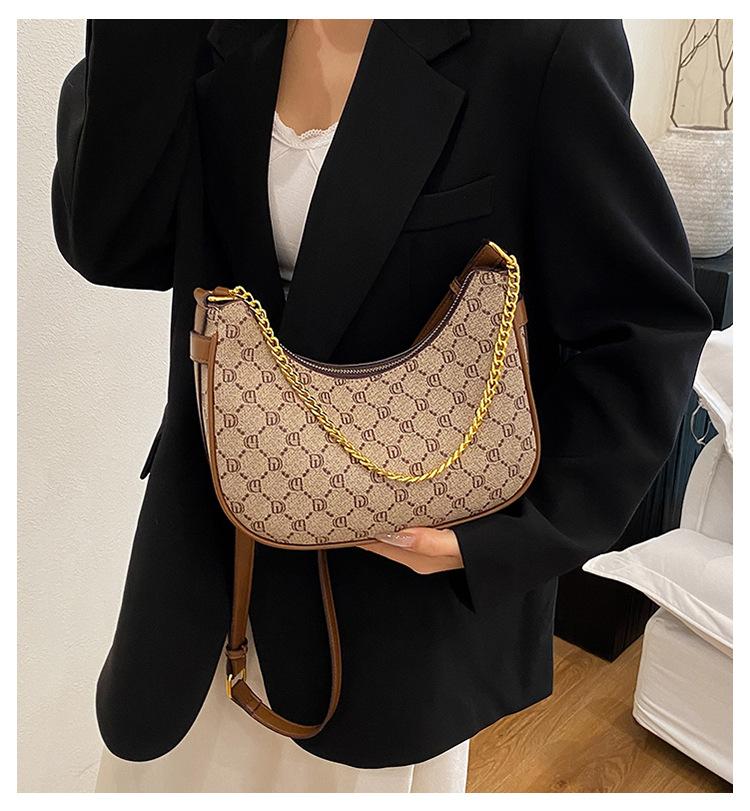 

Темпераментная сумка женская новая ретро сумка-багет с принтом модная премиальная сумка на плечо сумка через плечо 19cm*8cm*24cm