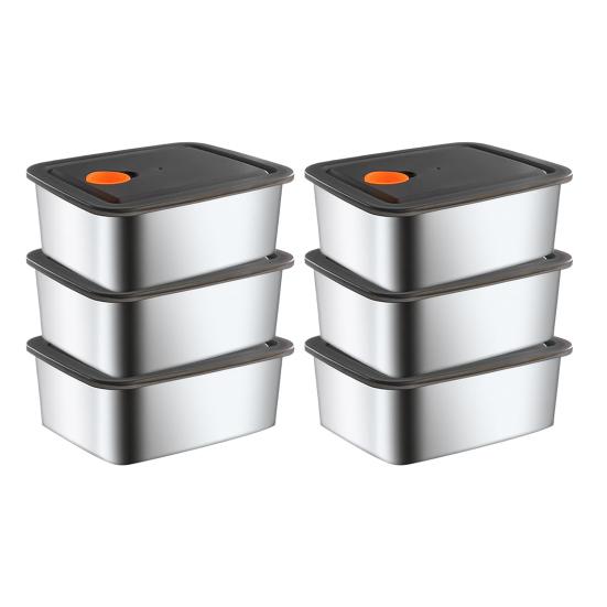 1/2/3/4/5/6/8/10Pcs Food Storage Containers Set Lunch Box Stainless Steel Stackable Snack Containers