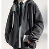 Solid-color Sweatshirt Jacket Men's Simple and Trendy Jacket Women's Spring and Autumn Hooded Jacket Loose and Casual Cardigan Top