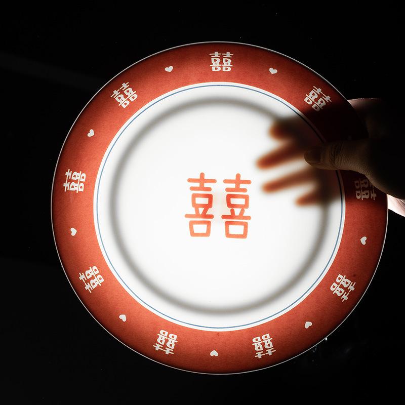 Dish Set Bone China Tableware Ceramic Light Luxury Bowl Household Gift Box Wedding Gift Housewarming Gift