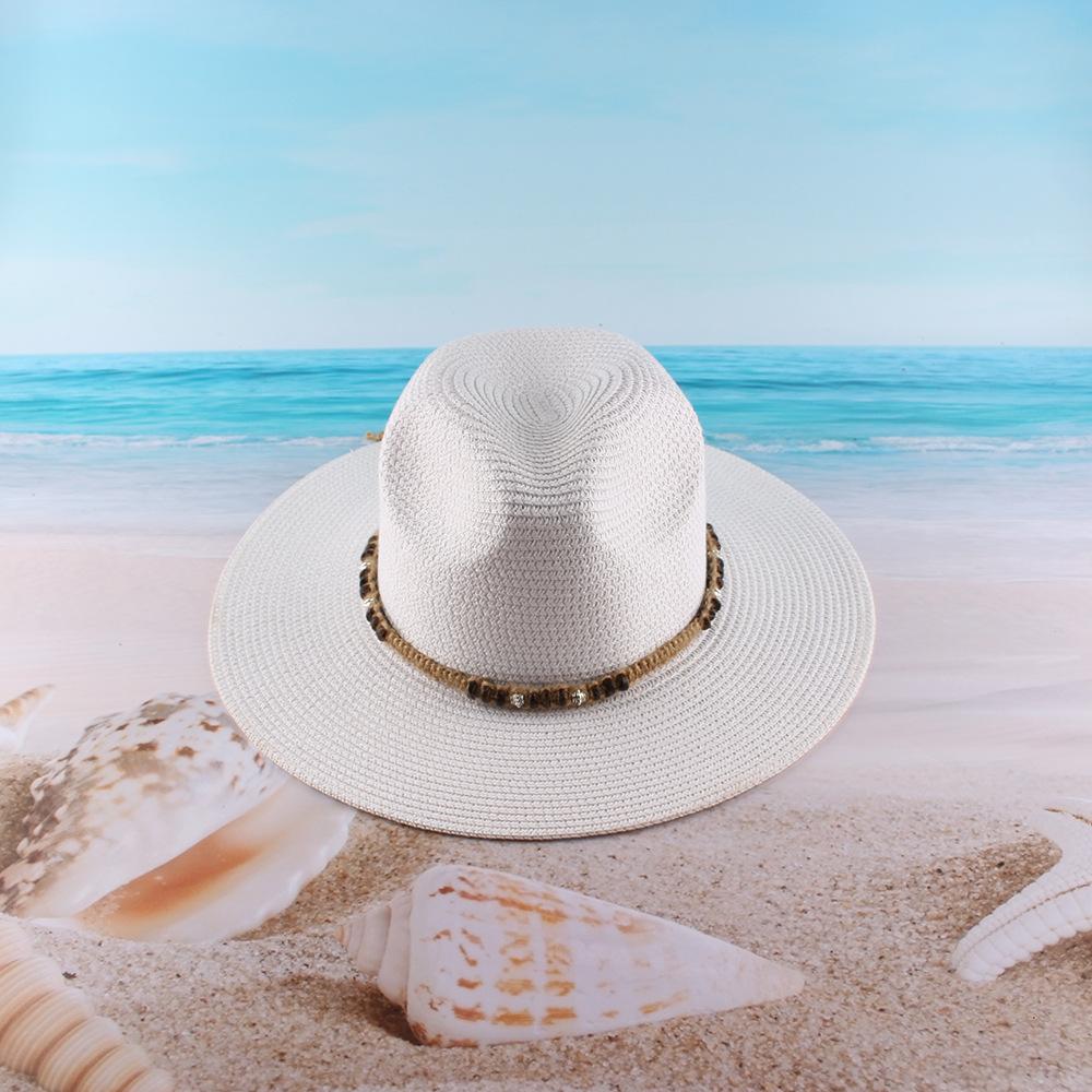 New beach straw hat European beautiful women top hat summer outdoor shading sun protection big brim sun hat