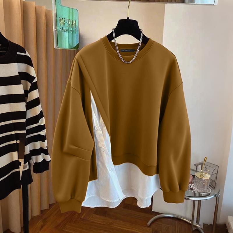 

ZANZEA Women Casual Round Neck Loose Long Sleeve Pullover Tops 5XL