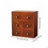 Wooden Desktop Organizer MultiFunctional Retro Counter Storage Box 6 Drawer