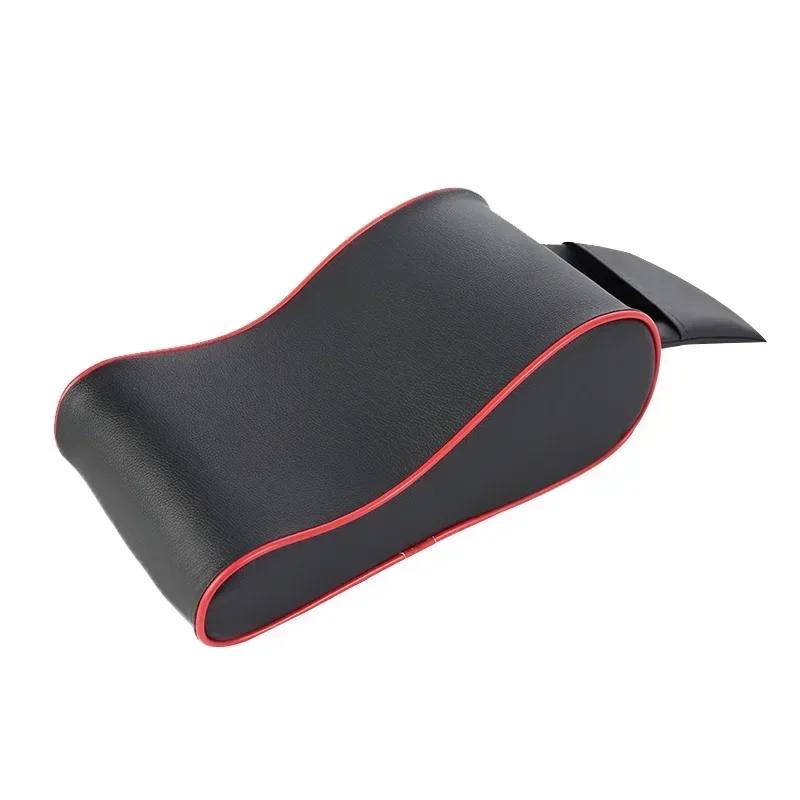 Cuero Reposabrazos Central de Coche Almohadilla Suave Negro Reposabrazos Consola Central de Auto Asiento Caja Estera Cojín Cubierta Almohada Vehículo Protector