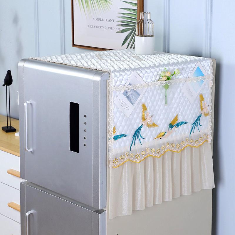 Refrigerator Towel Lace Refrigerator Towel Double Door Dust Cover Washing Machine Cover Universal