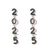Aesthetic Happy New Year Earrings Jewelry Crystal Party Earrings  New Year