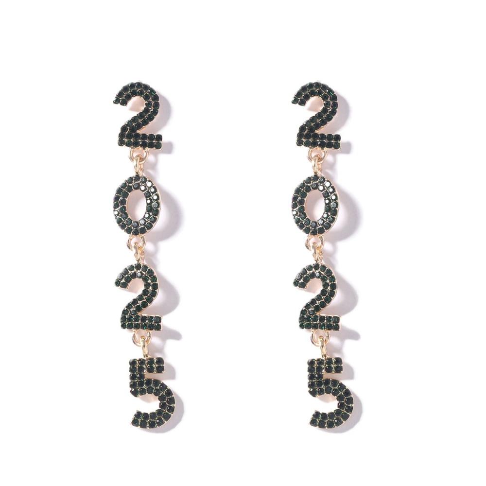 Aesthetic Happy New Year Earrings Jewelry Crystal Party Earrings  New Year