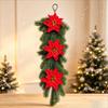 Christmas Decorative Garlands Selected Artificial Poinsettias, Red Berries, and Pine/Cypress Branches Feature Rich Colors and Natural Shapes