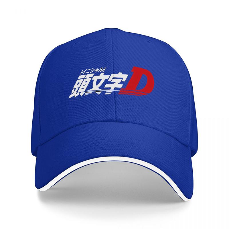 Initial D Logo Baseball Cap Black Red Design Classic Anime Inspired Adjustable Hat for Fans of Speed and Racing Culture