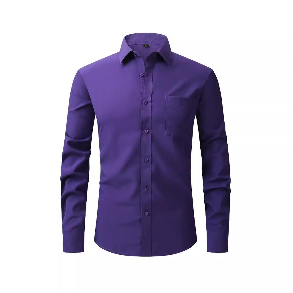 Men’s Wrinkle-Resistant Long Sleeve Business Shirt