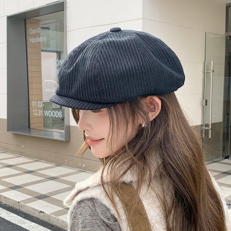 Autumn and winter Internet celebrity hat casual face small versatile octagonal beret new octagonal hat literary retro Japan and Korea