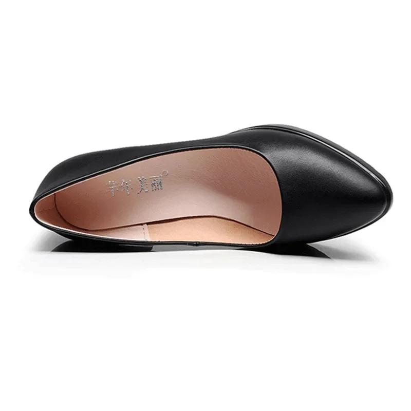 8cm Small Size 32-43 Fashion Elegant Black Leather Shoes Women Pumps 2025 Fall High Heels Shoes Platform for Office Dress Court