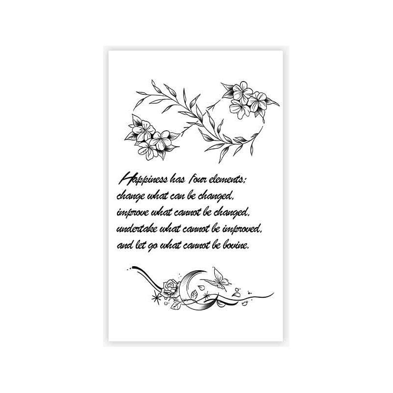 

Premium Sense Simple Love Butterfly Moon English Sentence Arm Clavicle Tattoo Sticker CA-1910
