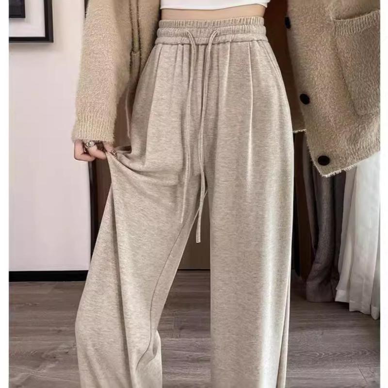 New Women's Spring Autumn Lazy Pants High Waist Casual Drape Versatile Drag Straight Legged Pants