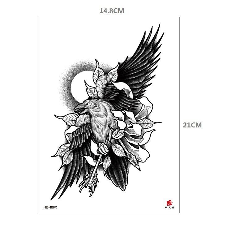 Clown Mouth Flower Body English Color Lion Tiger Half Arm Animal Pattern Water Transfer Simulation Tattoo Sticker