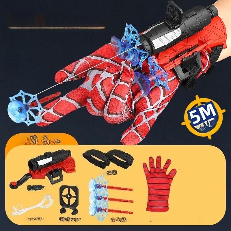 Spider Gloves Man Web Shooter for Kids, Launcher Spider Kids Plastic Cosplay Glove Hero Movie Launcher Wrist Toy Set Funny Decorate Children Funny
