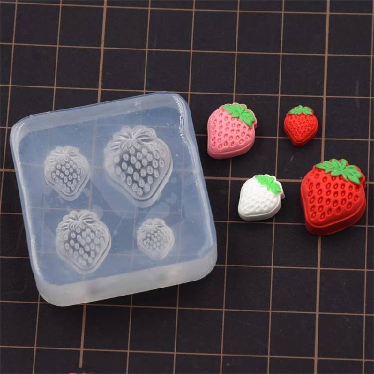 Easy To Clean Silicone Mold for Miniature Strawberry Pastries Dessert Mould for Handicraft Hobbyists Miniature Food Mold
