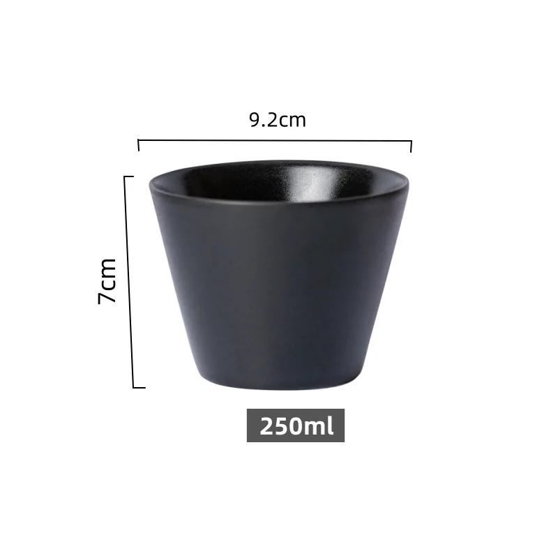 Keramický šálek kávy kulatý černý bílý jednobarevný vysoce kvalitní snídaňový šálek na mléko mikrovlnný keramický džbán na napěnění mléka