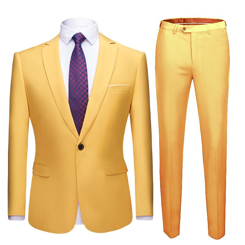 Korean Style Slim Fit Men's Professional Wedding Suit Set