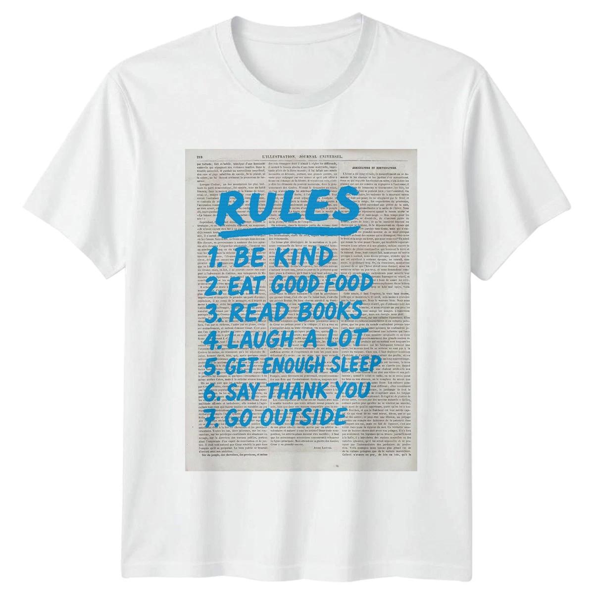 RULES Daily Living Inspirational Mens T-Shirt Womens Graphic Tee Lifestyle Top XXXL