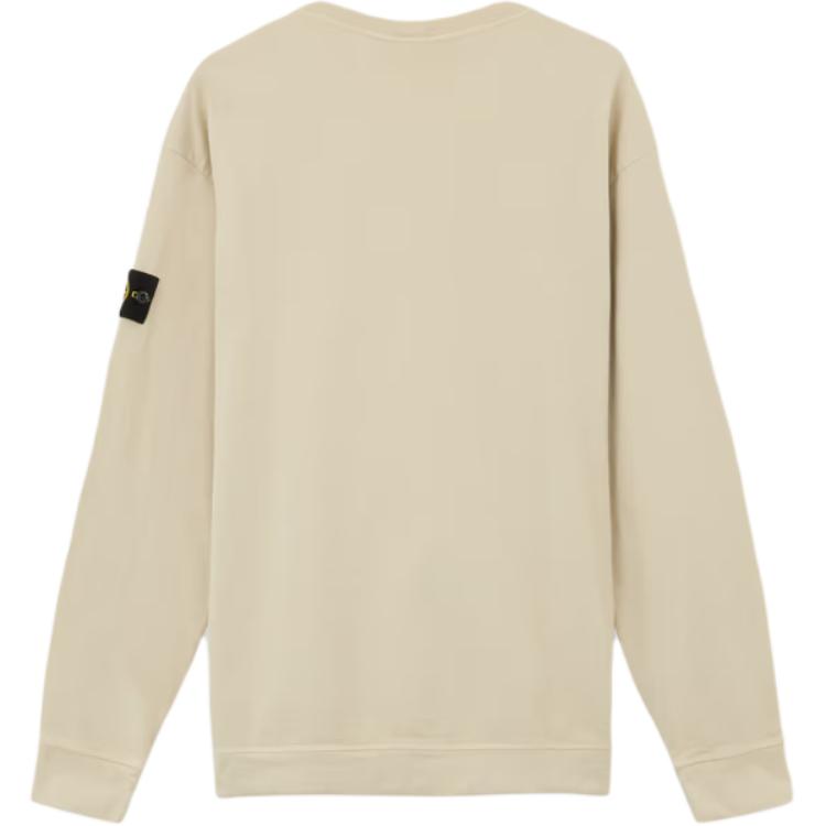 STONE ISLAND Ribbed Crew Neck Pullover Long Sleeve Sweatshirt Men Sweatshirt Beige 811563750-V0097