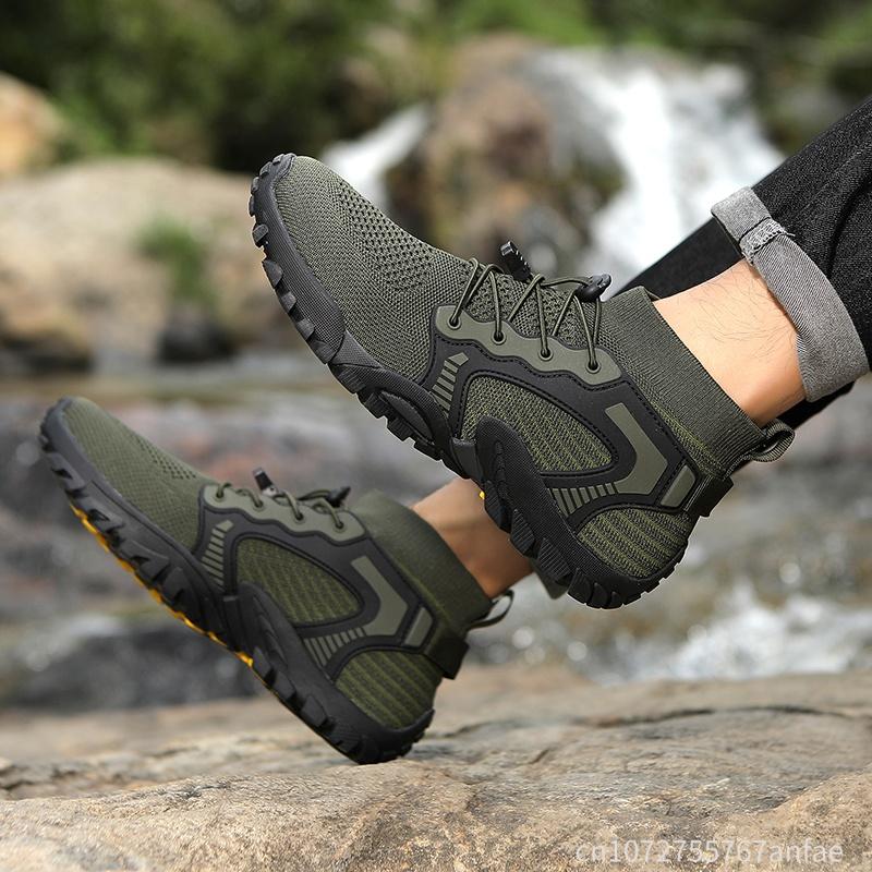 Outdoor Herren Kletterschuh Rutschfester Wanderschuh Atmungsaktiver Watschuh Umhängetasche Flusslaufschuh Abriebfest Übergröße48