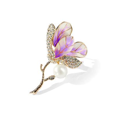 Enamel Painting Oil Kapok Imitation Pearl Corsage Pin Temperament Brooch Retro Accessories Clothing