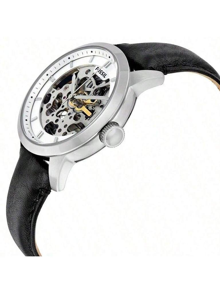 Fossil Men's Quartz Leather Three-Hand Watch Stainless Steel Case/Scratch Resistant Glass ME3085