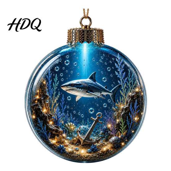Festliche Unterwasserwelt Ornamente Ozean Weihnachtsbaumkugel Ornament Klares Acryl Meeresleben Leuchtende Miniatur-Kreaturen Dekorationen Hängende Dekoration