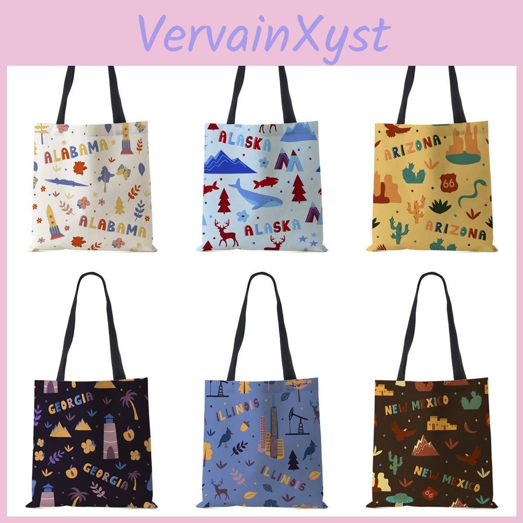 Flower Plant Women Shoulder Tree Bag Printed Kawaii Reusable Shopper Tote Bag Letter Harajuku Canvas High Capacity Handbag