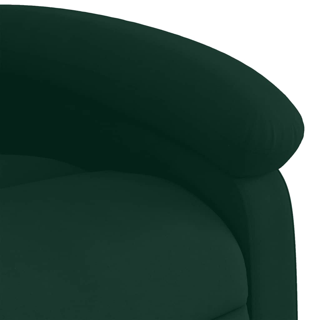 Electric Recliner Chair with Rising Function Dark Green Velvet