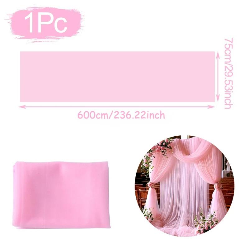 Sheer Chiffon Tulle Draping Fabric for Wedding Arch Backdrop, 3 Sets of Ceremony Party Curtain Decor and Home Drapery Supplies