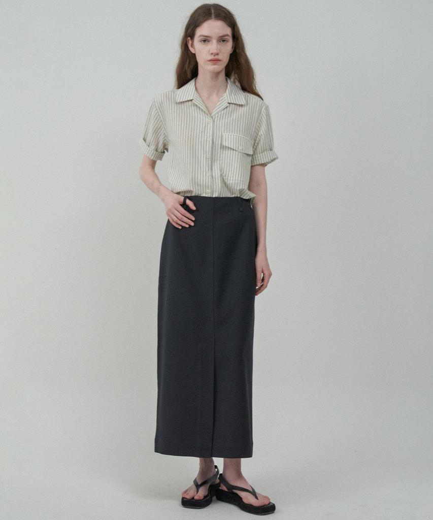 MOTT Essential Slit Long Skirt - Dark Gray