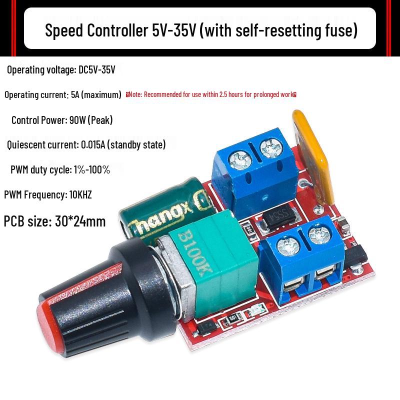 5V-35V PWM DC Motor Speed Controller with LED Dimming Switch Module
