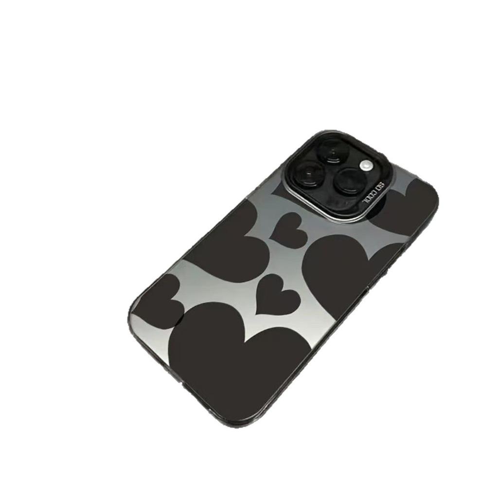 The new black love is suitable for iphone17 mobile phone case Apple 16promax/15 anti-drop 14pro13 Europe and America