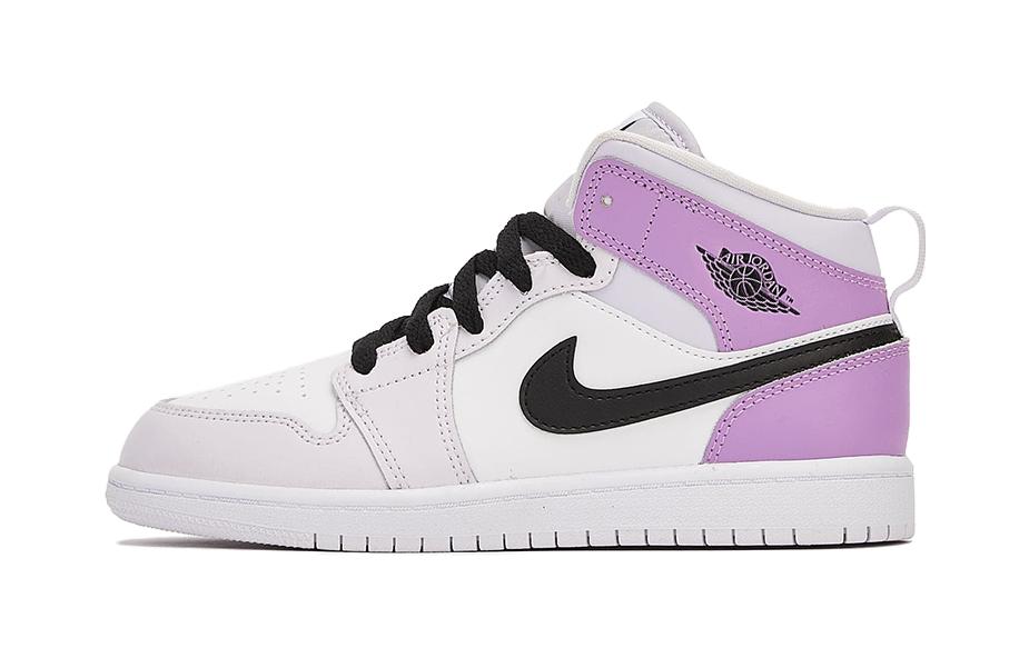 Jordan Kids Jordan 1 Mid Barely Grape Sneakers DQ8424-501 35