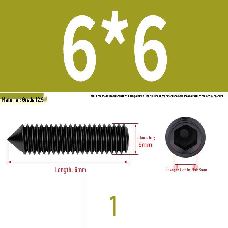 12.9 Edelstahl 304 Innensechskant Kegelspitze Gewindestift M2/M3