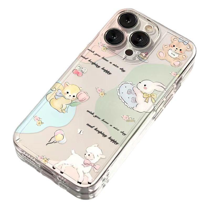 Akvarelové samolepky se zvířaty pro Apple 15/14/13/12/11/Pro/Promax/XS Max/XR/XS/XS.