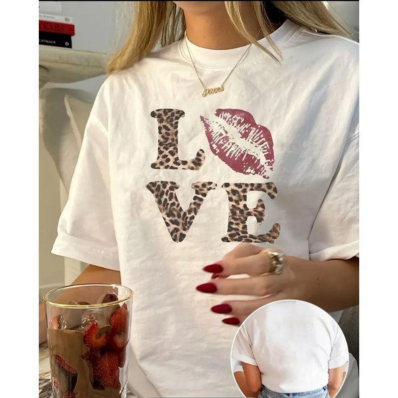 Western Style New Fashion Casual Loose Print Short sleeve Cotton T-shirt Top Loose Printed T-shirt