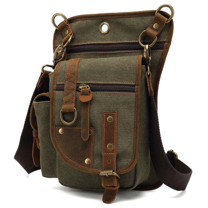New Men's Casual Bag Canvas Fashionable Commuting Backpack Large Capacity Waist Bag Single Shoulder Small Shoulder Bag Workwear Shoulder Bag