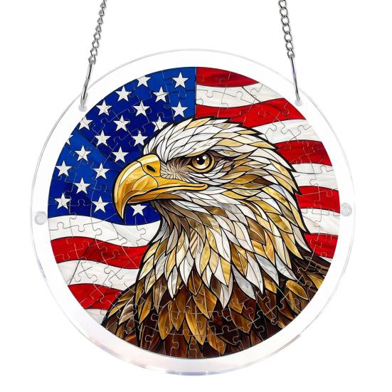 Acrylic Puzzle Hanging Ornament 7.48 Inch Garden Puzzle B