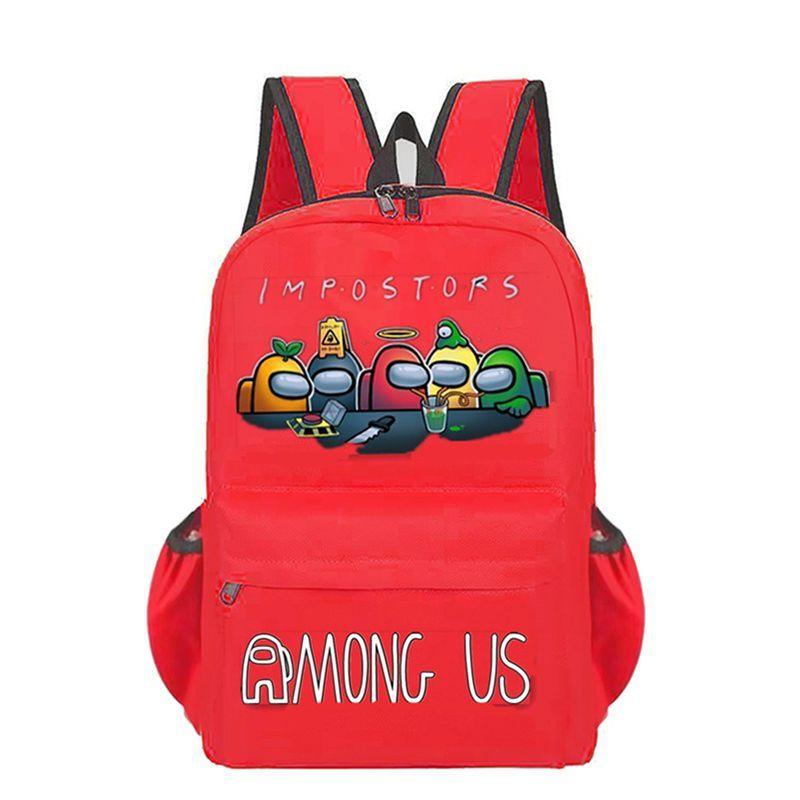 Among Us Student Backpack With Breathable Waterproof Canvas For Casual Travel