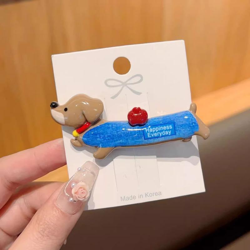 Cute Puppy Dog Duckbill Clip Hairpins New Trendy Ins Side Bang Hair Clip Barrettes For Girls Hair Accessories Cartoon Headwear