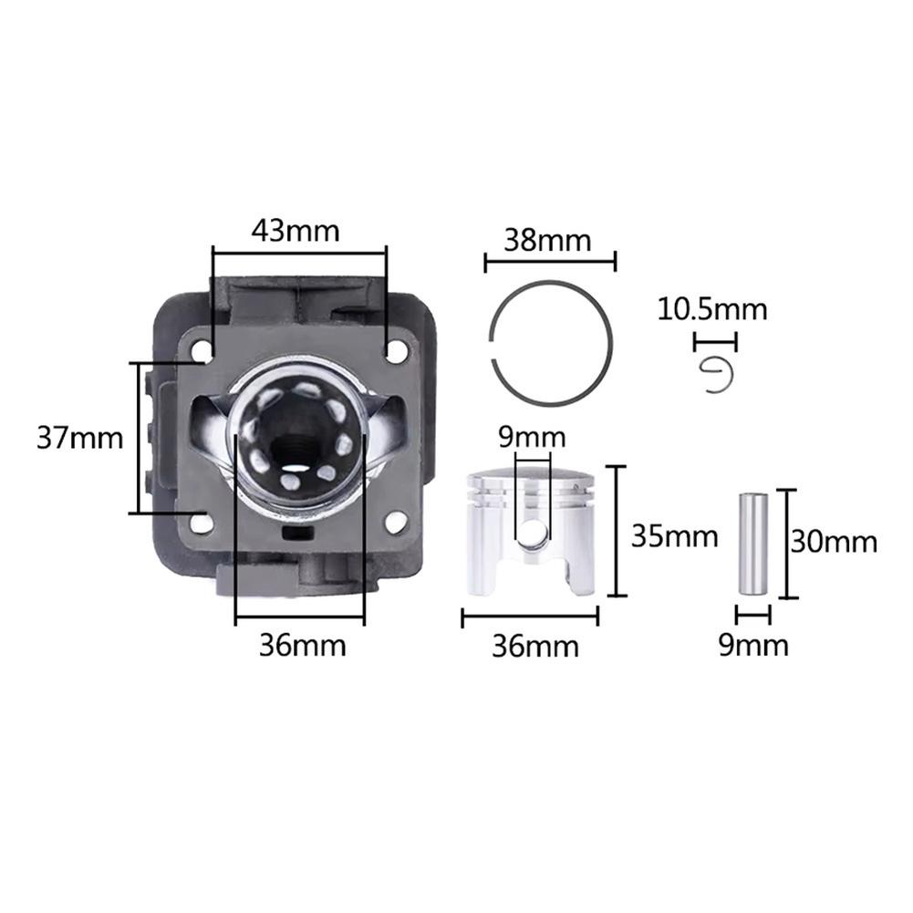 

Cylinder 36mm with For Piston and Gasket Set for Mitsubishi TB33 TU33 TL33 CG330 1E36F Brush Cutter Accessories China Mainland