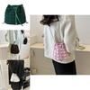 Chic Canvas Bucket Bag For Women Trendy Summer Shoulder Bag With Chain Strap