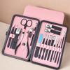 Pink Stainless Steel Classic Portable Nail Clipper Set Oblique Design Large Flat Mouth
