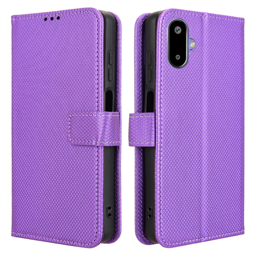 For Samsung Galaxy F06 5G/M06 5G Case PU Leather Diamond Texture Wallet Phone Cover