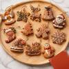 Feiertags-Hängeanhänger Dekoration Weihnachten Holz Lebkuchen-Stil Ornamente mit Natürlichem Hanfseil, Retro Festliche Baumkugeln Set Anhänger für