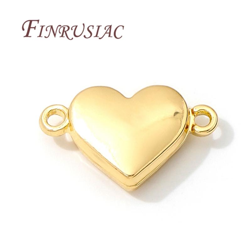 18K Gold/Rhodium Plated Magnetic Clasps For Jewelry Making,Heart Connectors For Bracelets Accessories DIY Necklace Findings