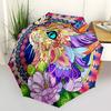 1pc Colorful Cat Mandala Automatic Folding Umbrella - Portable 3-Fold Design with 8-Bone Iron Frame, Perfect for Outdoor Use, Festive Gifts, Travel, D